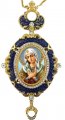 Extreme Humility Madonna Enameled Icon Pendant With Crown