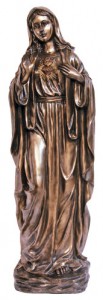 Cold Cast Bronze Immaculate Heart of Mary Statue