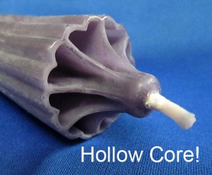 Hollow Core Advent Candles - 7/8" x 12" - 100% Beeswax