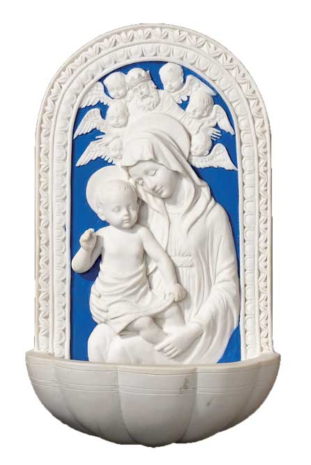 Blessed Mother and Child Holy Water Font