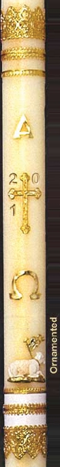 Ornamented Paschal Candle - 1.5"x34"