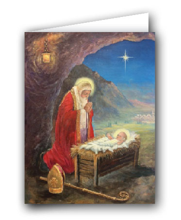 Kneeling St. Nicholas Christmas Greeting Card