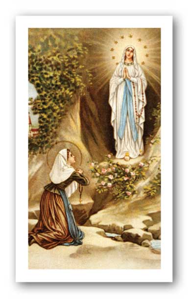 Prayer to Our Lady of Lourdes Holy Card > Holy Cards