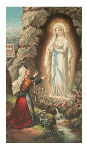 Lady of Lourdes - Laminated Cards > Holy Cards