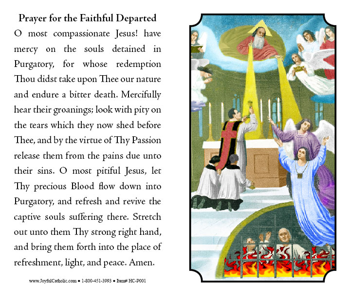 Prayer for the Faithful Departed Laminated Holy Card