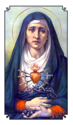Sorrowful Mother Holy Card Laminated