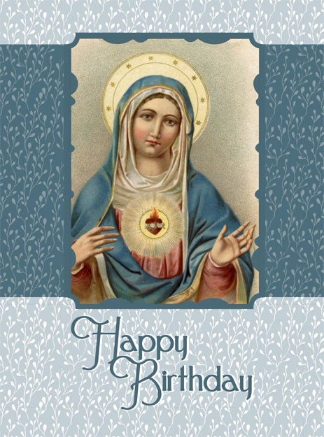 Immaculate Heart of Mary Happy Birthday Card - Pack of 12 > Greeting Cards