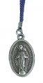 Silver Oxidized Miraculous Medal with Blue Cord