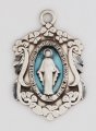 Ornate Blue Enamel Miraculous Medal on 18" Chain
