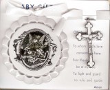 White Crib Medal and Crucifix for Baby