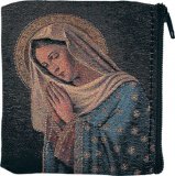 Praying Madonna Tapestry Rosary Pouch