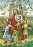 Jesus with Children Postcard