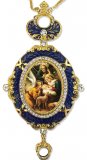 Nativity of Christ Enameled Icon Pendant With Crown