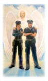 Guardian Angel Watching Over Police Officers Holy Card