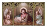Nativity with Angels Holy Card Laminated Blank