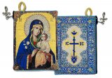 Madonna and Child Eternal Bloom Tapestry Rosary Pouch