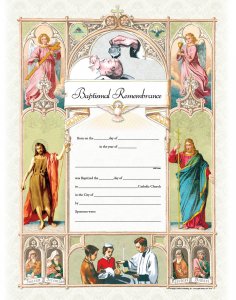 Baptismal Remembrance Certificate Framed