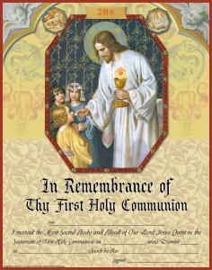 First Holy Communion Framed Certificate