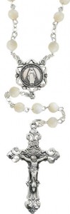 Mother of Pearl Rosary - Sterling Silver