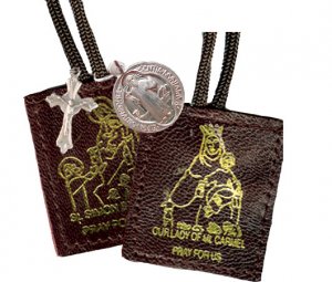 Leather Brown Scapular Brown Cord