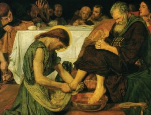 Jesus Washing Feet - Blank Inside Greeting Card