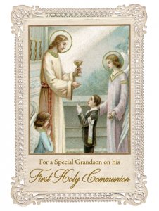For a Special Grandson on his First Holy Communion - Greeting Card