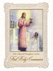 For a Special Daughter on her First Holy Communion - Greeting Card