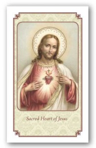 Prayer to the Sacred Heart of Jesus Holy Card Laminated