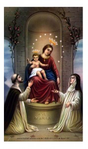 Mysteries of the Rosary Holy Card Laminated