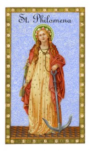 St. Philomena Holy Card with Prayer Laminated