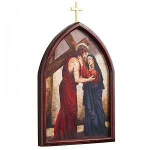 14 Piece Stations of the Cross Wood Plaque Set