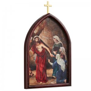 14 Piece Stations of the Cross Wood Plaque Set