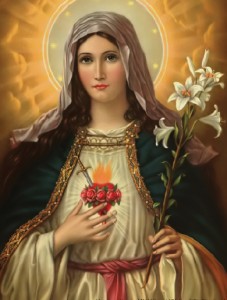 Immaculate Heart w/ Lillies 8x10 Picture