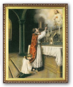 Priest at Altar 8x10 Framed Picture
