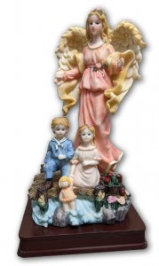 Guardian Angel with Children Statue