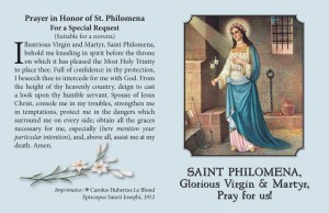 St Philomena Prayer Card - Pack of 100