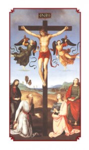 Jesus, Through Thy Precious Blood, Peace Bestow Laminated Holy Card