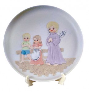 Guardian Angel Decorative Plate with Stand